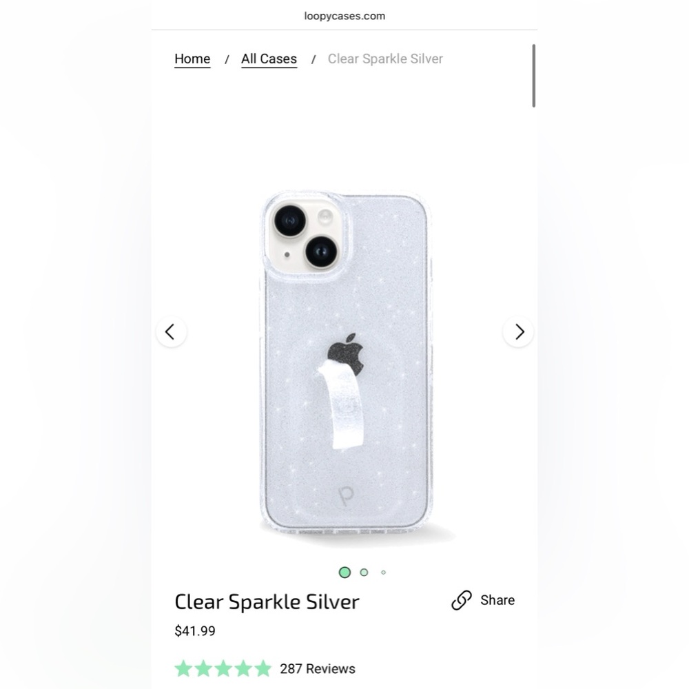 iPhone 13/iPhone 14 Clear Sparkle Loopy Case